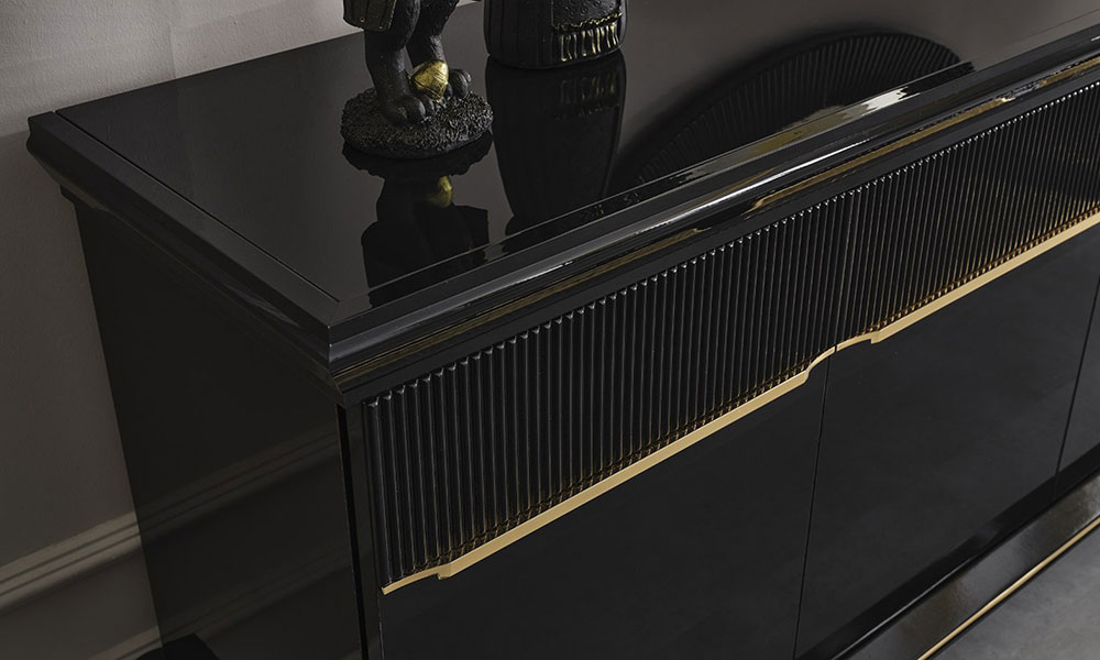 Masarati Siyah Gold Yemek Odası