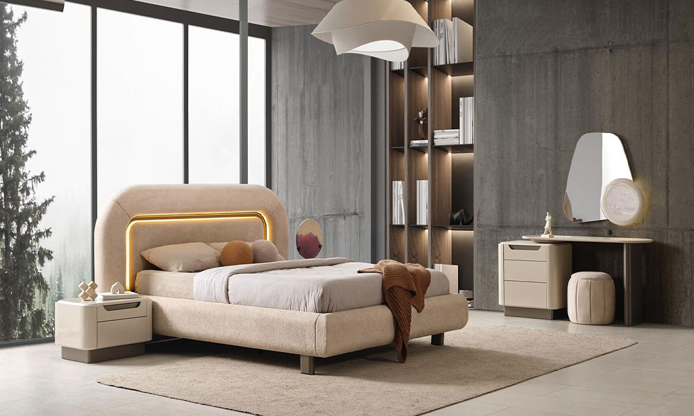 Ekol Mermer Köşe Dolaplı Yatak Odası