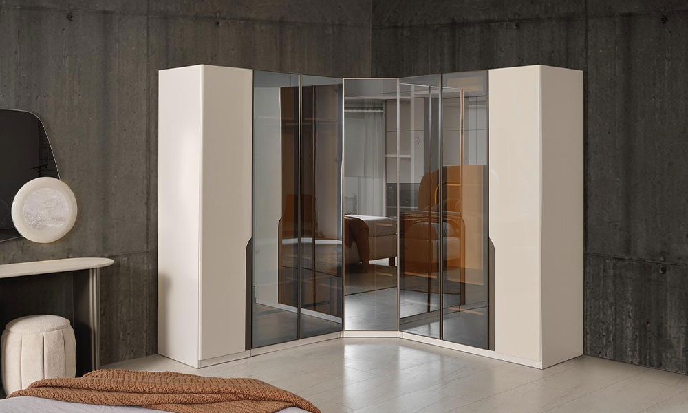 Ekol Mermer Köşe Dolaplı Yatak Odası