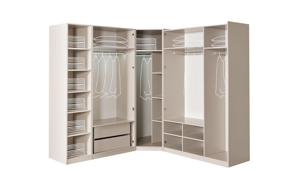 Ekol Mermer Köşe Dolaplı Yatak Odası