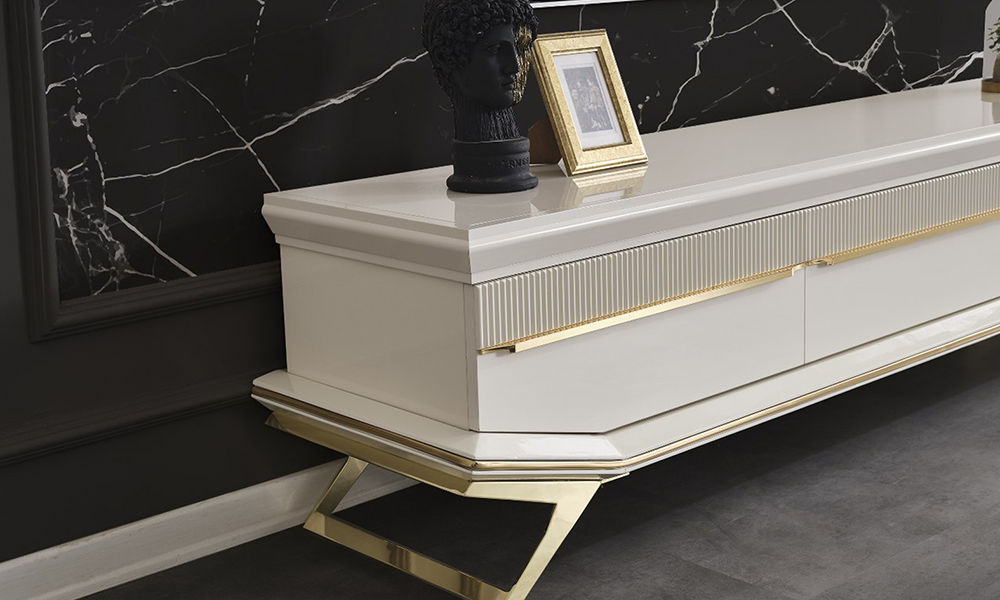 Masarati Beyaz Gold Tv Ünitesi